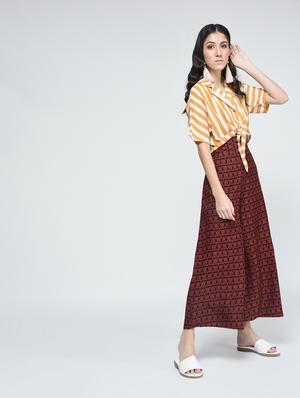 Printed flared palazzo - 15517323 - Standard Image - 3