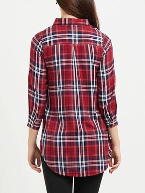 u-shaped hem checkered tunic - 15517408 - Standard Image - 3