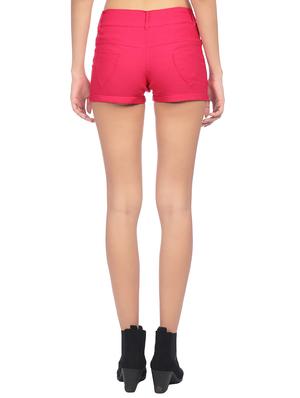 mid waist solid shorts - 15517444 - Standard Image - 3