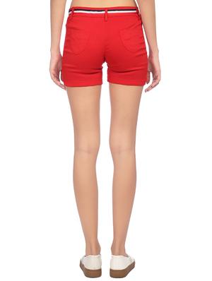 waist taping solid shorts - 15517452 - Standard Image - 3