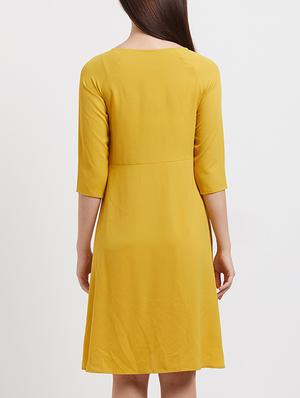 front tie knot a-line dress - 15517644 - Standard Image - 3