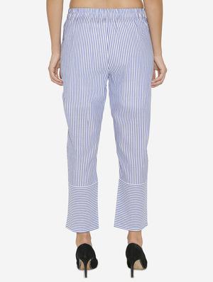 bow detailed striped trousers - 15518031 - Standard Image - 3