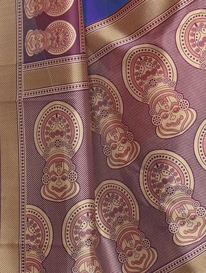 Contrast border mysore silk saree with blouse - 15518134 - Standard Image - 3