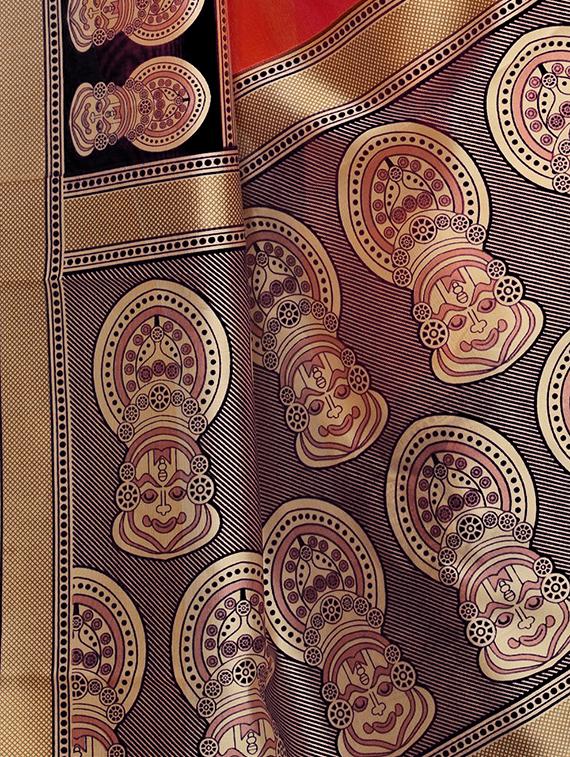 Contrast border mysore silk saree with blouse - 15518136 - Zoom Image - 3