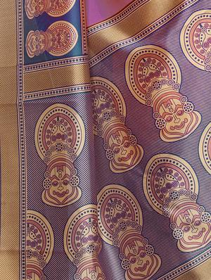 Contrast border mysore silk saree with blouse - 15518137 - Standard Image - 3