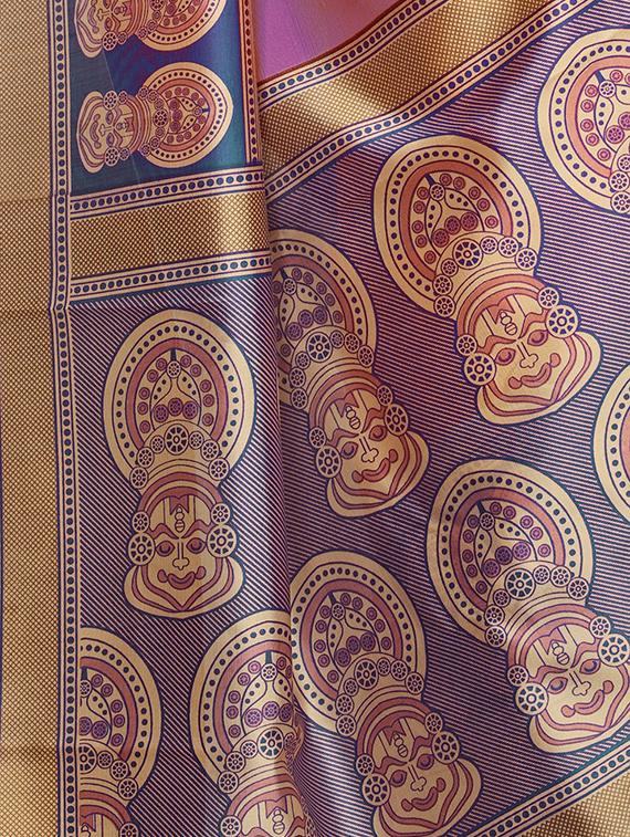 Contrast border mysore silk saree with blouse - 15518137 - Zoom Image - 3