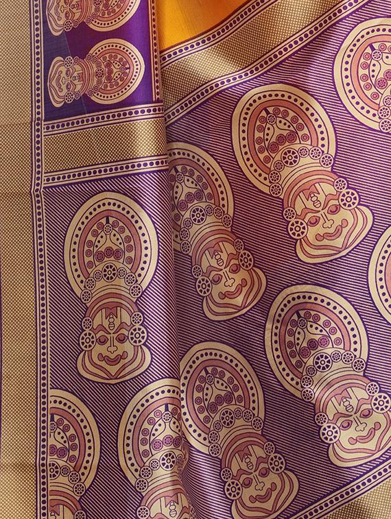 Contrast border mysore silk saree with blouse - 15518138 - Zoom Image - 3