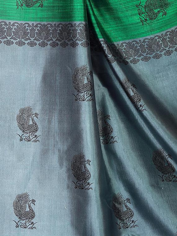 Conversational printed mysore silk saree with blouse - 15518147 - Zoom Image - 3