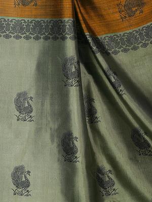 Conversational printed mysore silk saree with blouse - 15518148 - Standard Image - 3