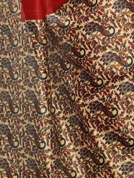 Contrast border mysore silk saree with blouse - 15518149 - Zoom Image - 3