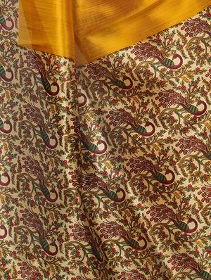 Contrast border mysore silk saree with blouse - 15518150 - Standard Image - 3