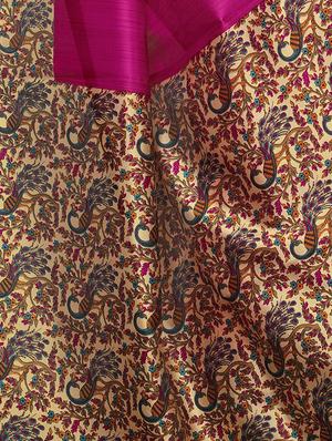Contrast border mysore silk saree with blouse - 15518151 - Standard Image - 3