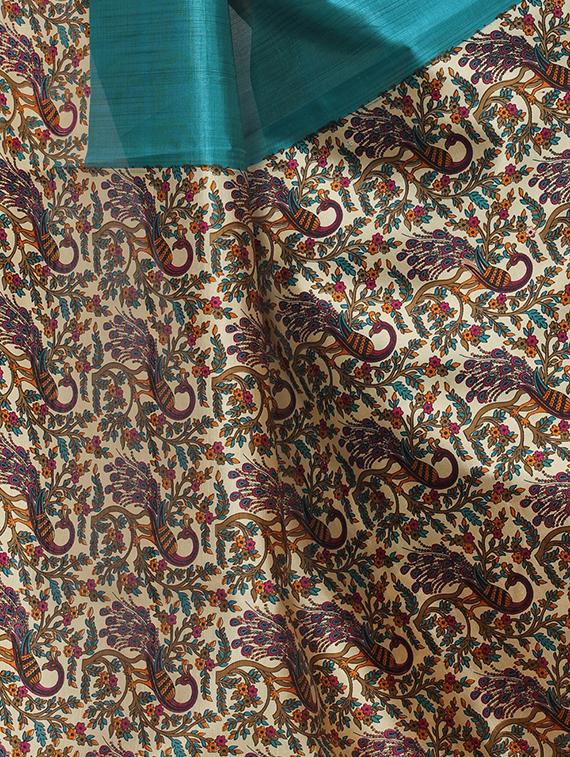 Contrast border mysore silk saree with blouse - 15518152 - Zoom Image - 3