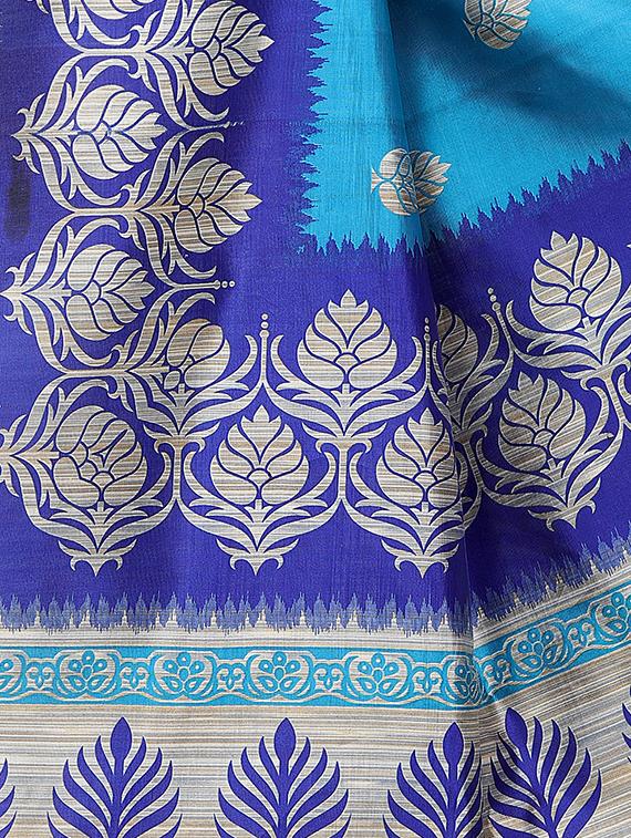 Printed mysore silk saree with blouse - 15518157 - Zoom Image - 3