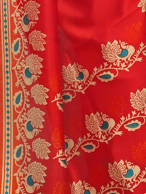 Printed border mysore silk saree with blouse - 15518179 - Standard Image - 3