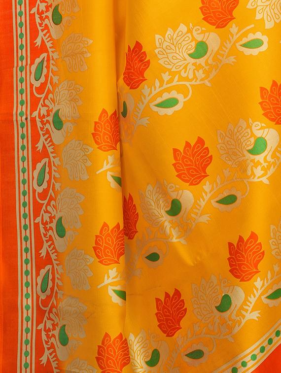 Contrast border mysore silk saree with blouse - 15518181 - Zoom Image - 3