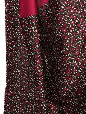 Contrast border mysore silk saree with blouse - 15518182 - Standard Image - 3