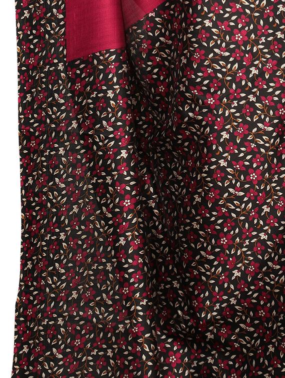Contrast border mysore silk saree with blouse - 15518182 - Zoom Image - 3
