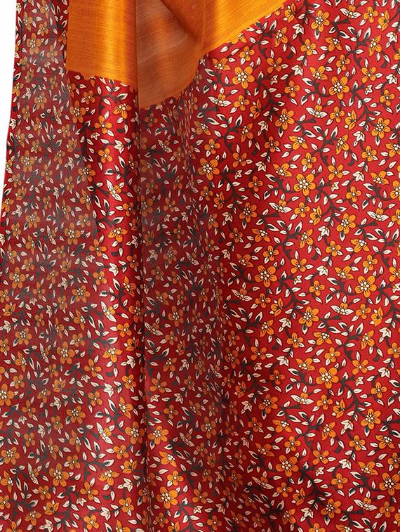 Contrast border mysore silk saree with blouse - 15518183 - Zoom Image - 3