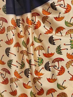 Contrast border mysore silk saree with blouse - 15518189 - Standard Image - 3