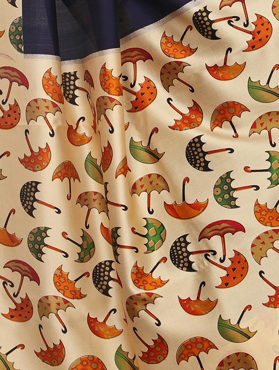 Contrast border mysore silk saree with blouse - 15518189 - Zoom Image - 3