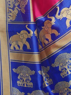 Conversational border mysore silk saree with blouse - 15518193 - Standard Image - 3