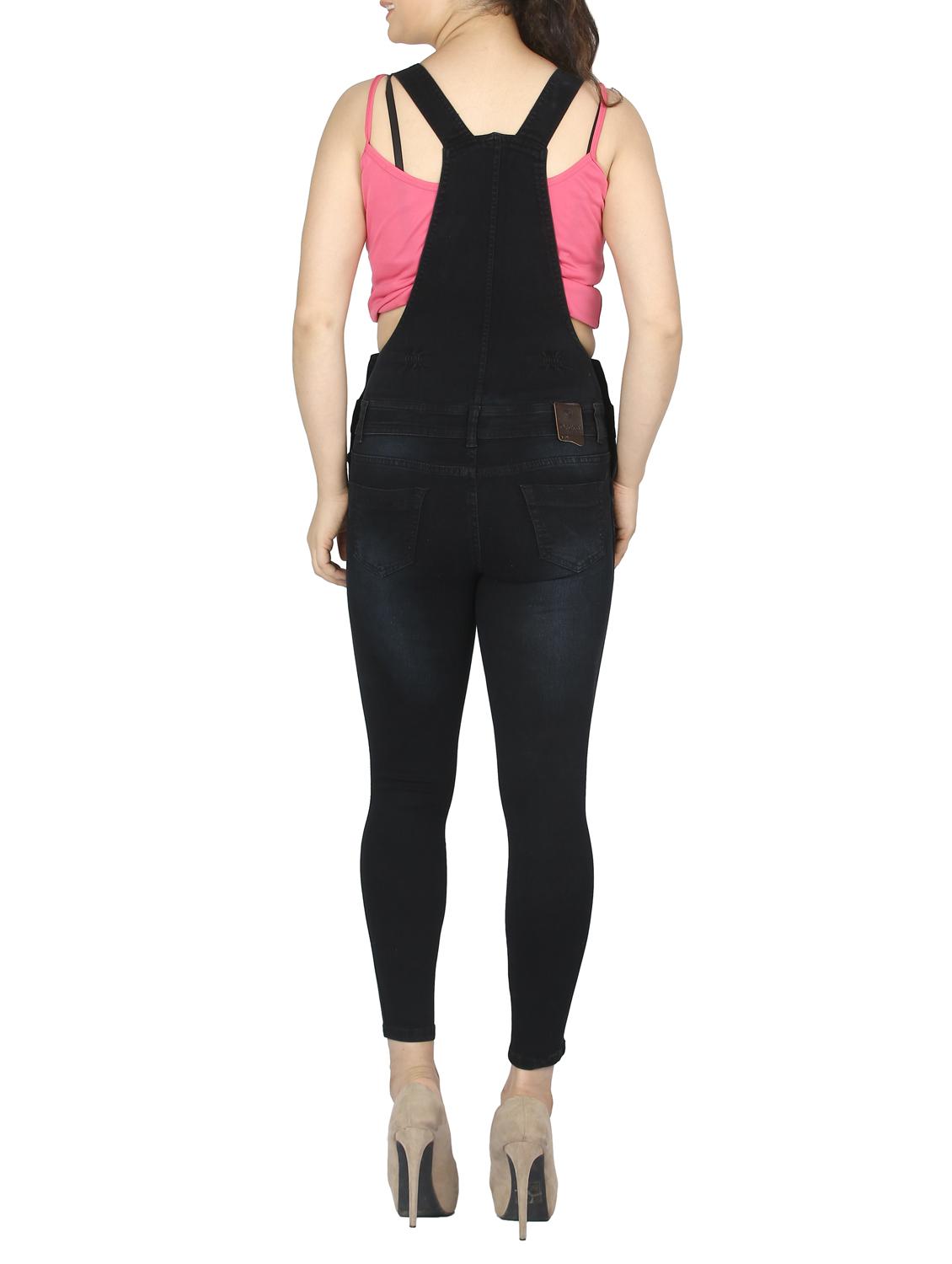 stone washed full leg dungaree - 15518270 - Zoom Image - 3
