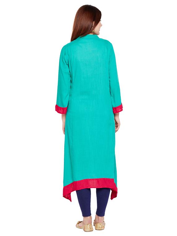Asymmetric embroidered kurta - 15518278 - Zoom Image - 3