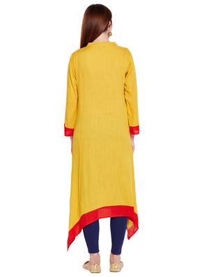 Asymmetric embroidered kurta - 15518279 - Standard Image - 3