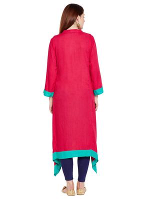Asymmetric embroidered kurta - 15518281 - Standard Image - 3