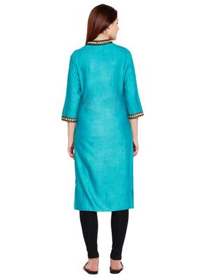mirror work pintucks kurta - 15518282 - Standard Image - 3