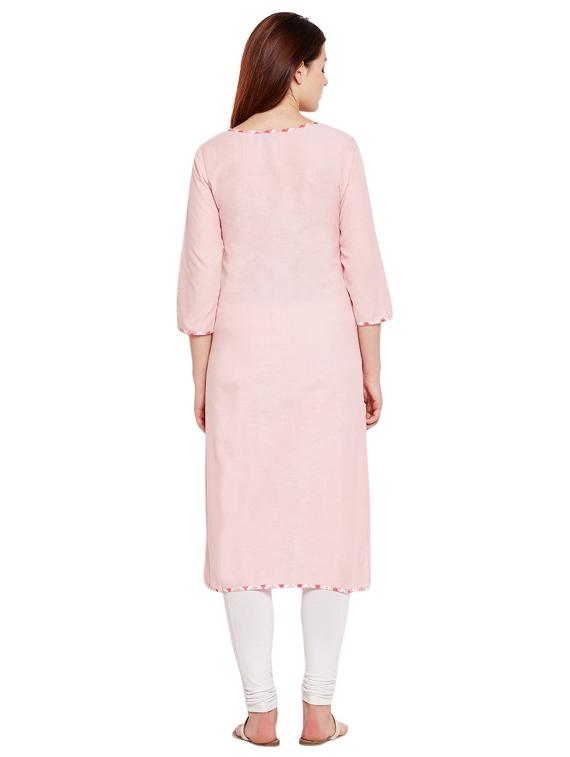 Ivory slit a-line kurta - 15518287 - Zoom Image - 3
