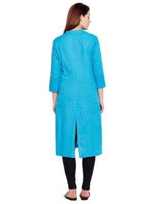 Button fake placket a-line kurta - 15518291 - Standard Image - 3