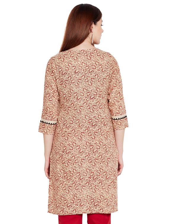 Perinted straight kurti - 15518299 - Zoom Image - 3