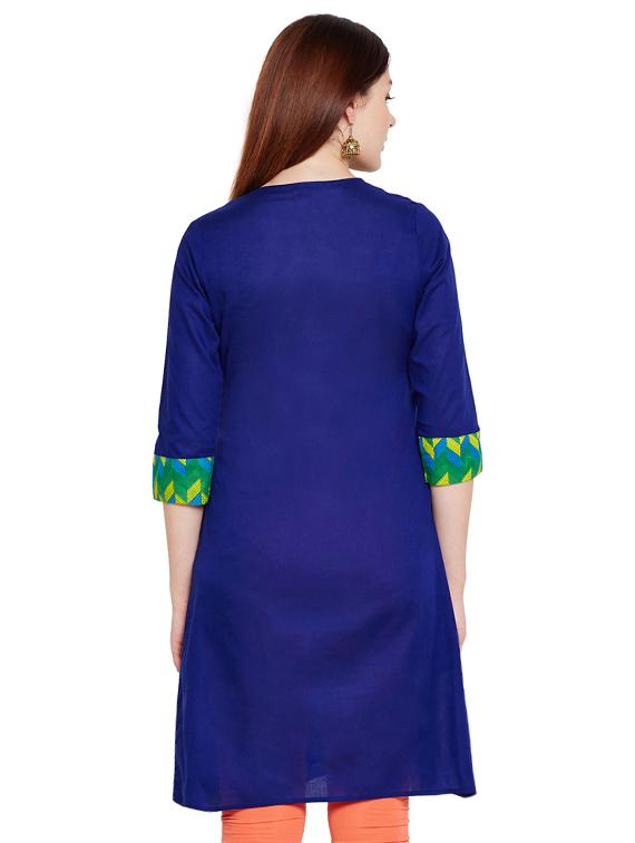 Straight embellished kurti - 15518300 - Zoom Image - 3
