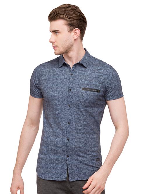 blue cotton casual shirt - 15518947 - Standard Image - 1