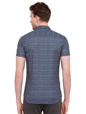 blue cotton casual shirt - 15518947 - Standard Image - 3