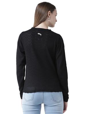 pointelle knit scallop edge pullover - 15519458 - Standard Image - 3