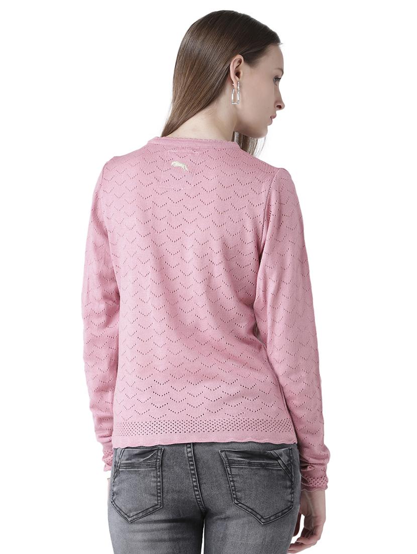 pointelle knit scallop edge pullover - 15519459 - Zoom Image - 3