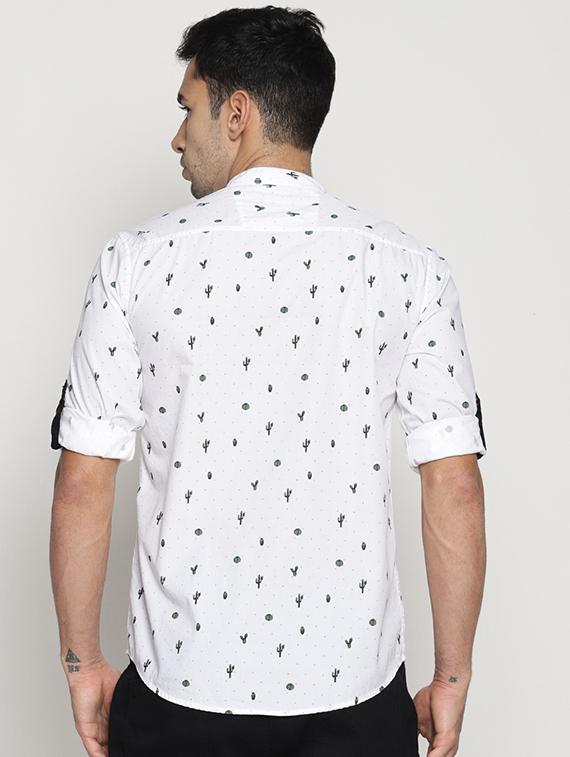 white cotton casual shirt - 15519474 - Zoom Image - 3