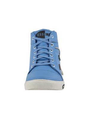 light blue synthetic lace up sneakers - 15519549 - Standard Image - 3