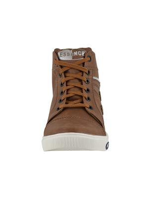 tan leatherette lace up sneakers - 15519550 - Standard Image - 3