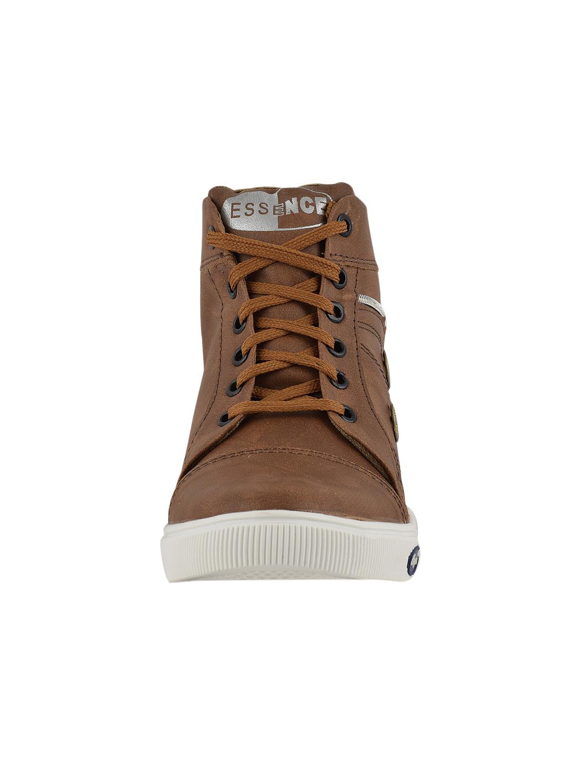 tan leatherette lace up sneakers - 15519550 - Zoom Image - 3