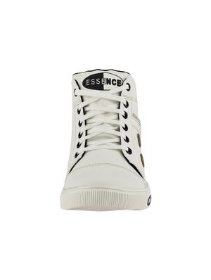white leatherette lace up sneakers - 15519551 - Standard Image - 3