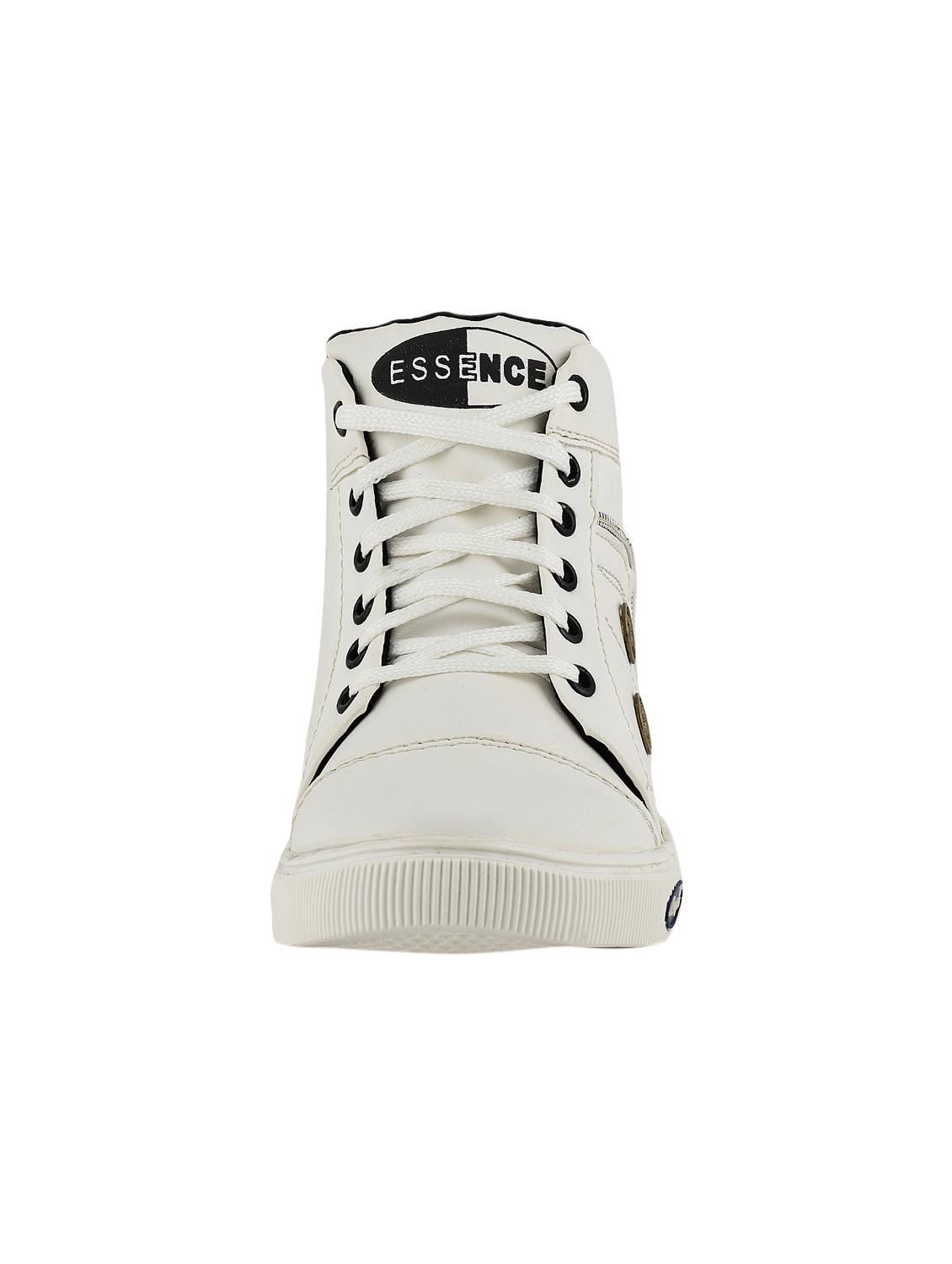 white leatherette lace up sneakers - 15519551 - Zoom Image - 3
