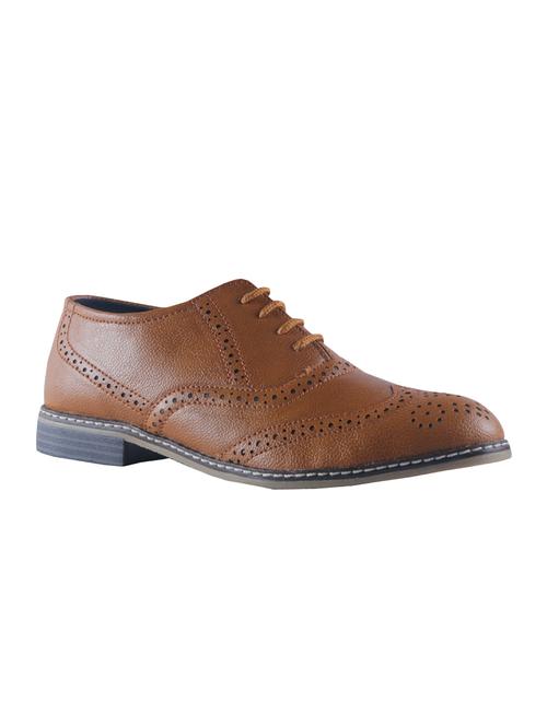 tan lace-up formal shoes - 15520360 - Standard Image - 1