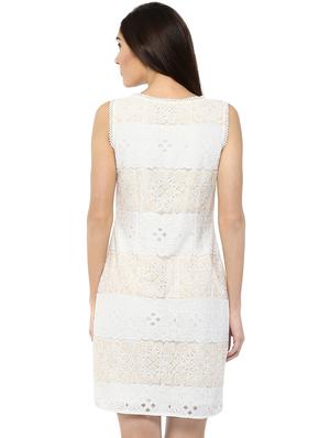 round neck lace a-line dress - 15520720 - Standard Image - 3