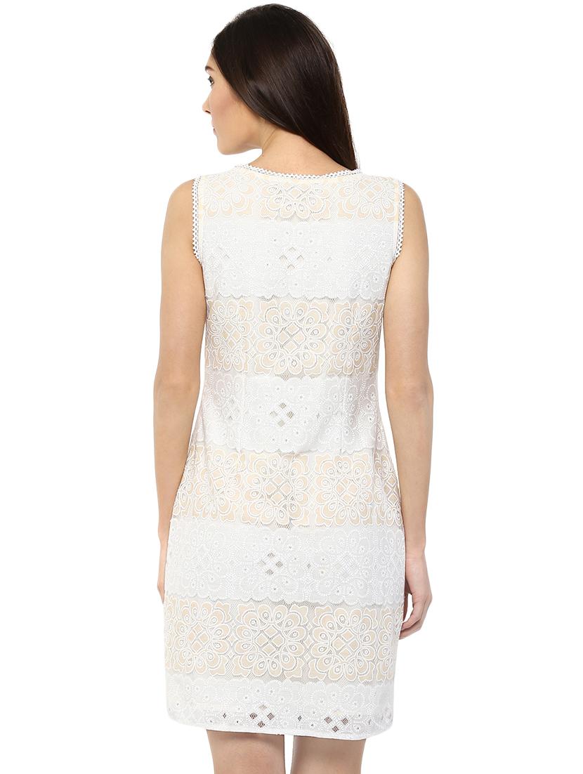 round neck lace a-line dress - 15520720 - Zoom Image - 3