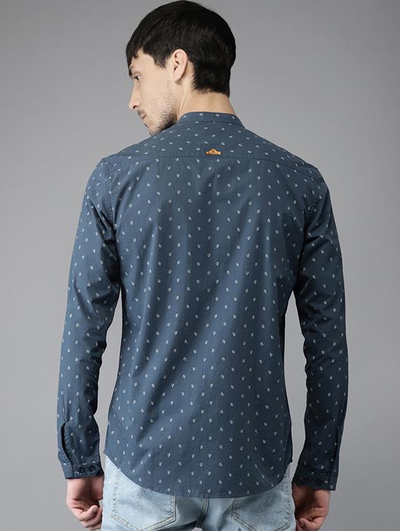 blue cotton casual shirt - 15521936 - Zoom Image - 3