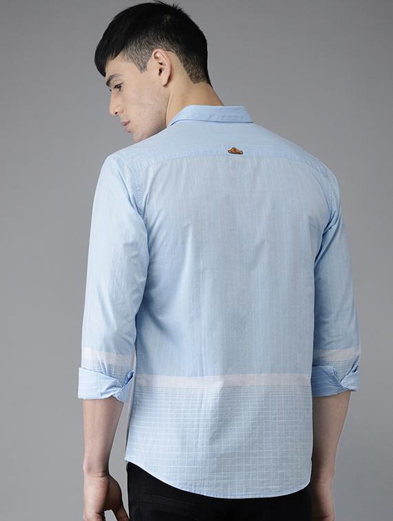 blue cotton casual shirt - 15521963 - Zoom Image - 3